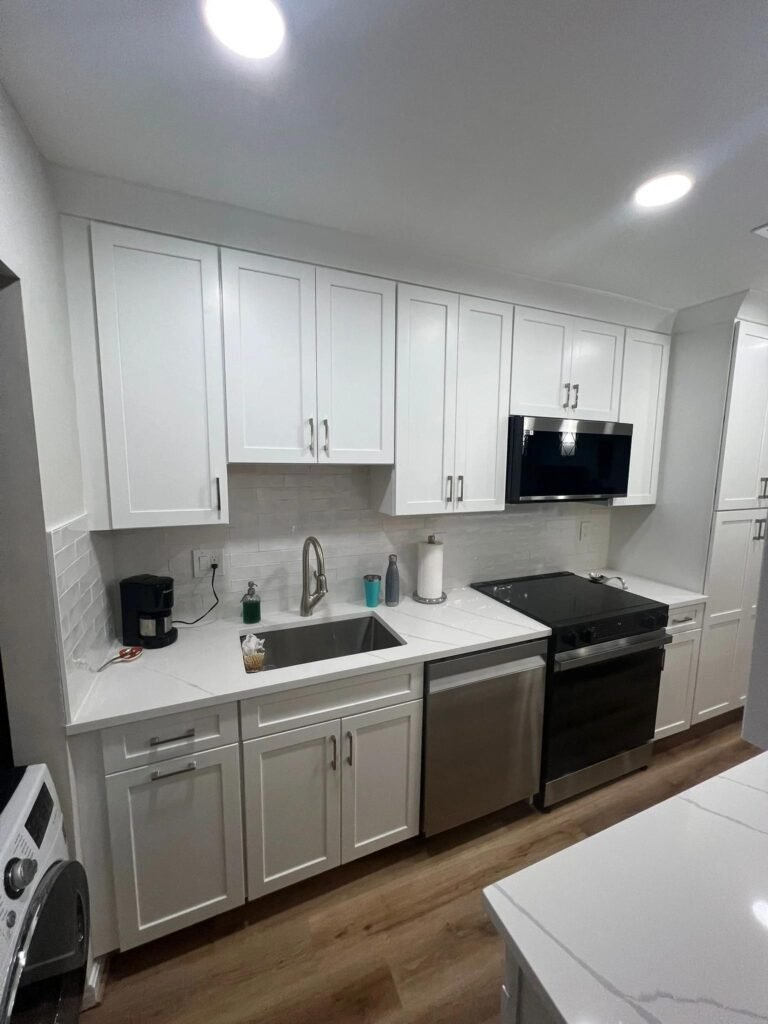 white kitchen cabinets West Virginia, galley kitchen design Martinsburg