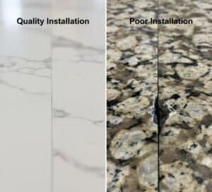 Comparison showing quality installation vs poor installation
