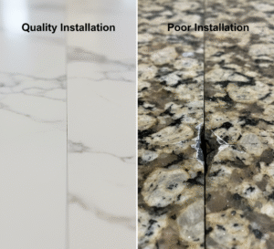 Comparison showing quality installation vs poor installation